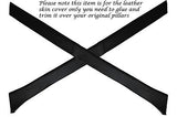 GREY STITCH FITS ALFA ROMEO GTV6 78-87 2X WINDSCREEN PILLAR LEATHER SKIN COVERS