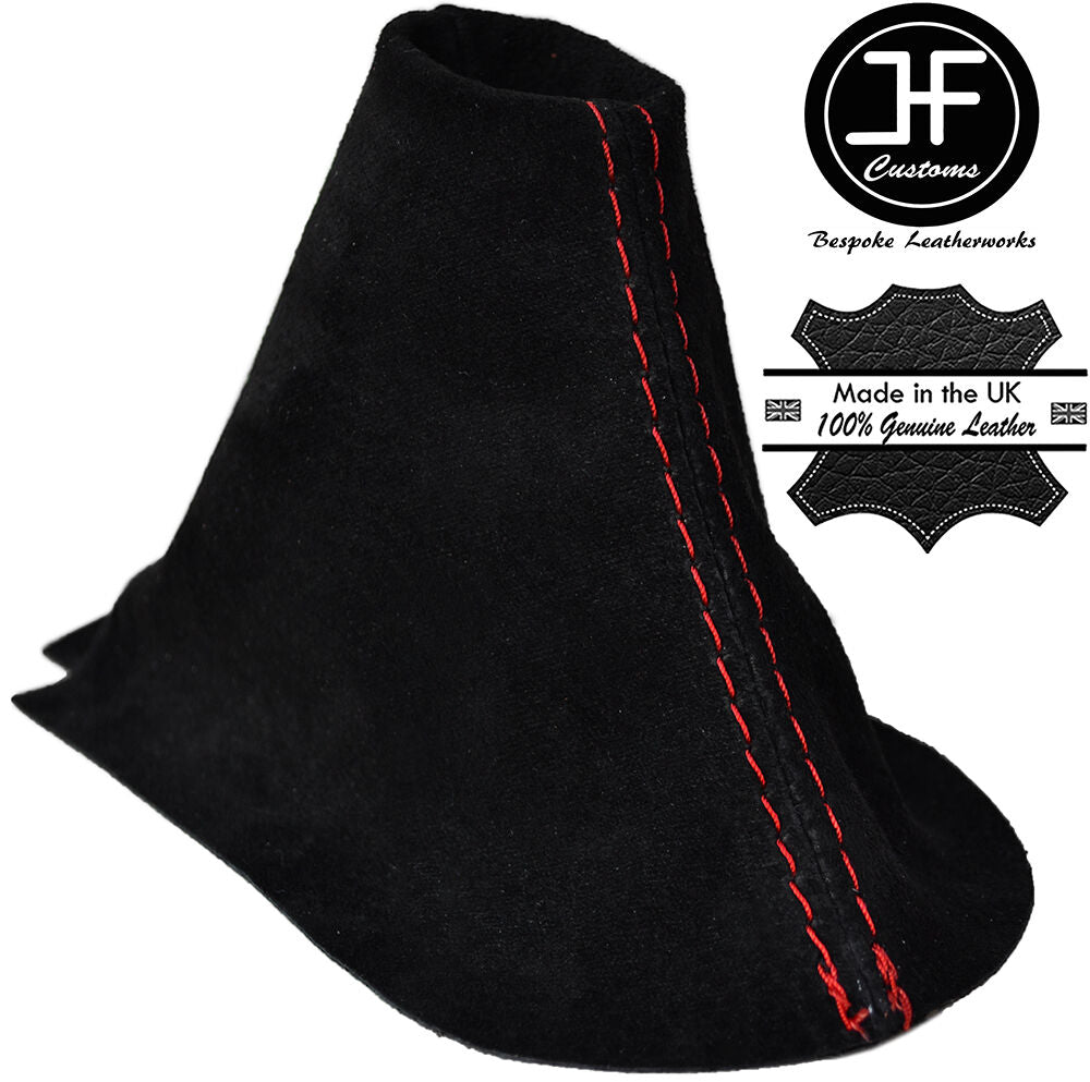 RED STITCHING SUEDE MANUAL GEAR GAITER FITS FORD MUSTANG 2015-2017 CUSTOM NEW