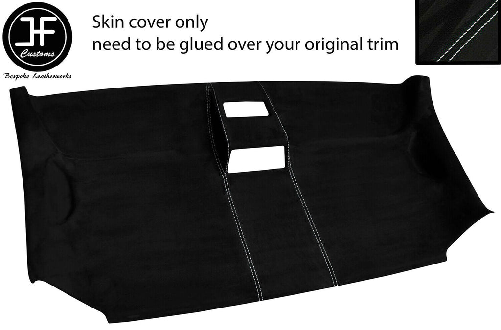 WHITE STITCH FRONT ROOF HEADLINING LUXE SUEDE COVER FITS VW T5 TRANSPORTER
