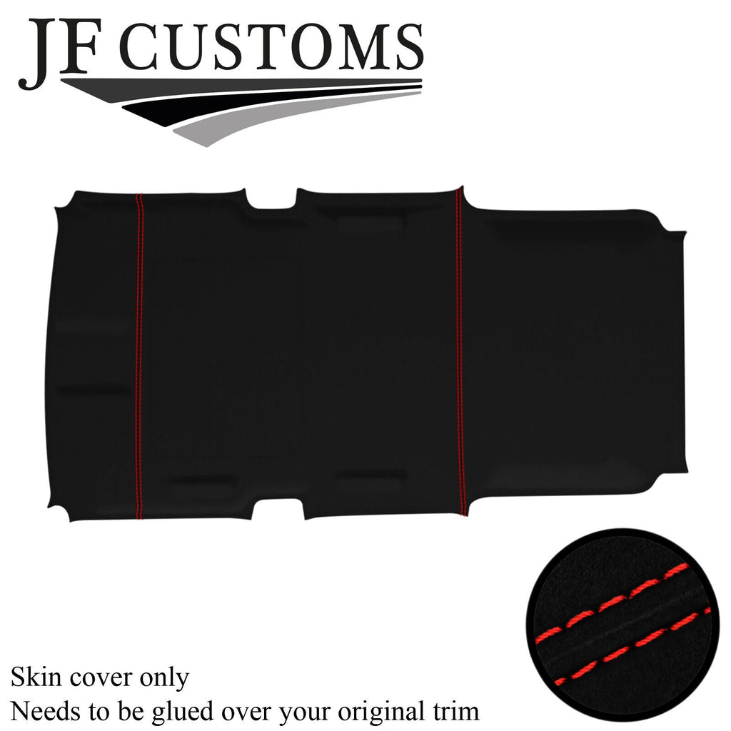 RED STITCH LUXE-SUEDE NON SUNROOF HEADLINER COVER FOR HUMMER H3 05-11 STYLE 1