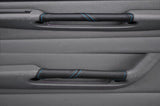 FITS FIAT PUNTO MK1 blue stitch 2X LEATHER DOOR HANDLE COVERS CUSTOM NEW