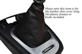 RED STITCH MANUAL LEATHER GEAR GAITER FITS RENAULT SCENIC MK3 09-14 CUSTOM NEW