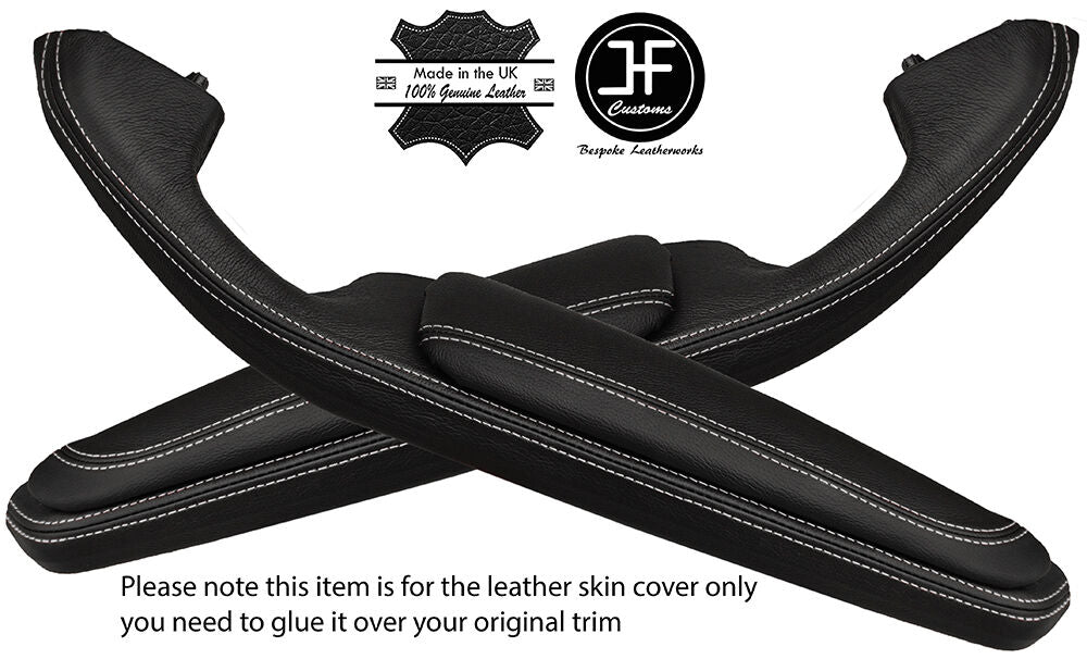 GREY STITCH 2X DOOR HANDLE ARMREST LTHR COVERS FITS BMW E46 CONVERTIBLE COUPE