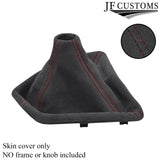 DARK RED STITCH GREY SUEDE GEAR GAITER FOR BMW 1 SERIES F20 F21 2011-2017