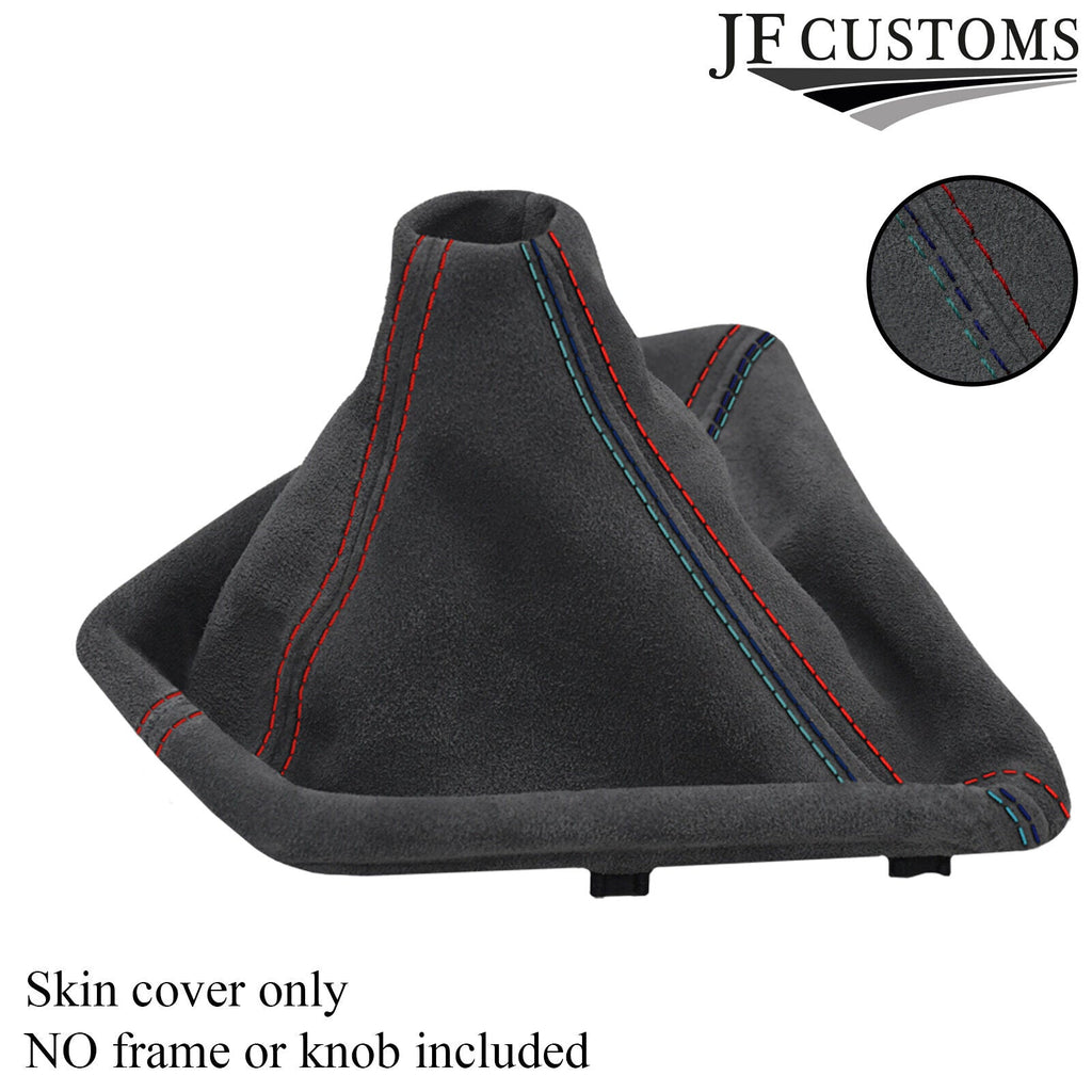 TRI STITCH GREY SUEDE GEAR GAITER FOR BMW 1 SERIES F20 F21 2011-2017 CUSTOM NEW