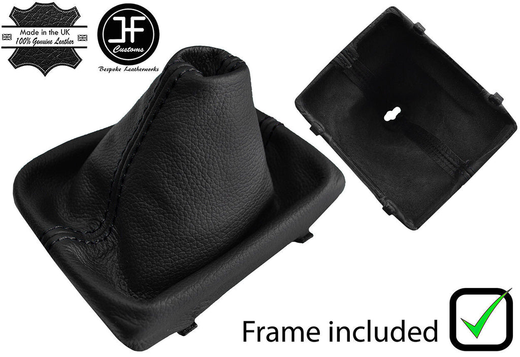 BLACK STITCH LEATHER MANUAL GEAR GAITER WITH PLASTIC FRAME FOR AUDI A3 13-18