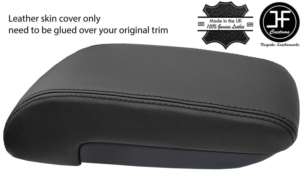 BLACK GENUINE REAL LEATHER ARMREST LID COVER FITS MITSUBISHI OUTLANDER 03-06