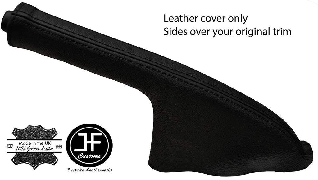 BLACK & BLACK STRIPE LEATHER HANDBRAKE GAITER FITS MG MG3 2011-2016 CUSTOM NEW