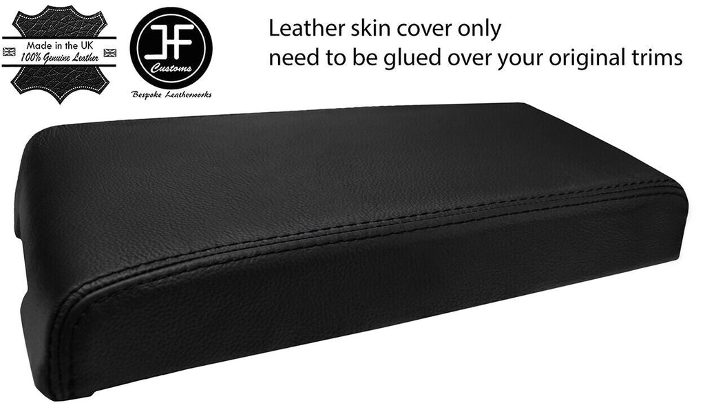 BLACK & BLACK 2 TONE TOP GRAIN LEATHER ARMREST COVER FITS DODGE NITRO 2007-2012