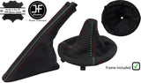 RED ITALIAN STITCH LEATHER GEAR+FRAME & SLIM HANDBRAKE COVER FOR FIAT 500 07-15