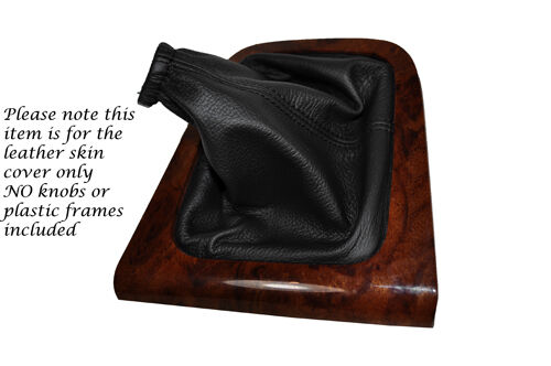 BLACK STITCHING FITS KIA CLARUS 1996-2001 LEATHER GEAR GAITER COVER ONLY
