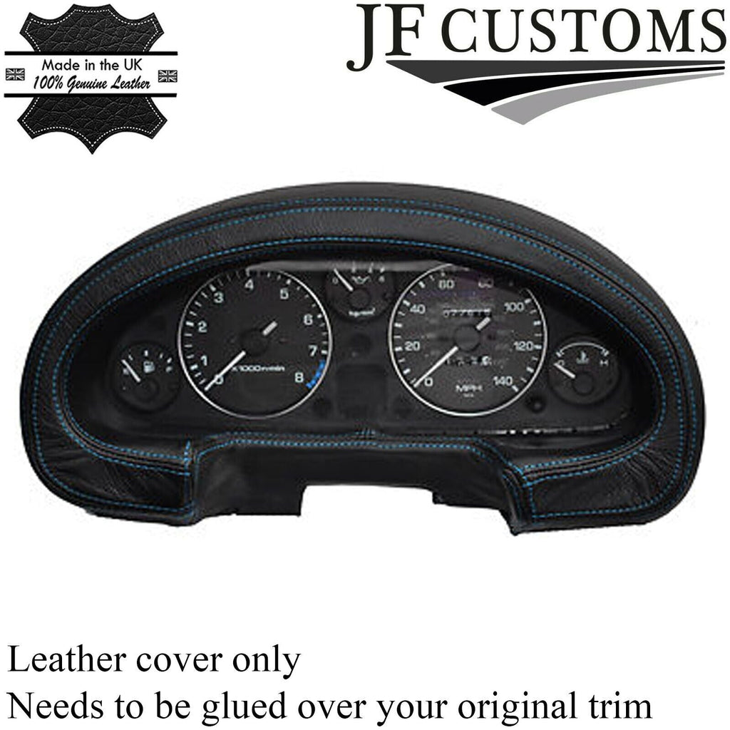 FITS MAZDA MX5 MK1 MIATA GAUGE HOOD COVER LEATHER LIGHT BLUE STITCH CUSTOM NEW