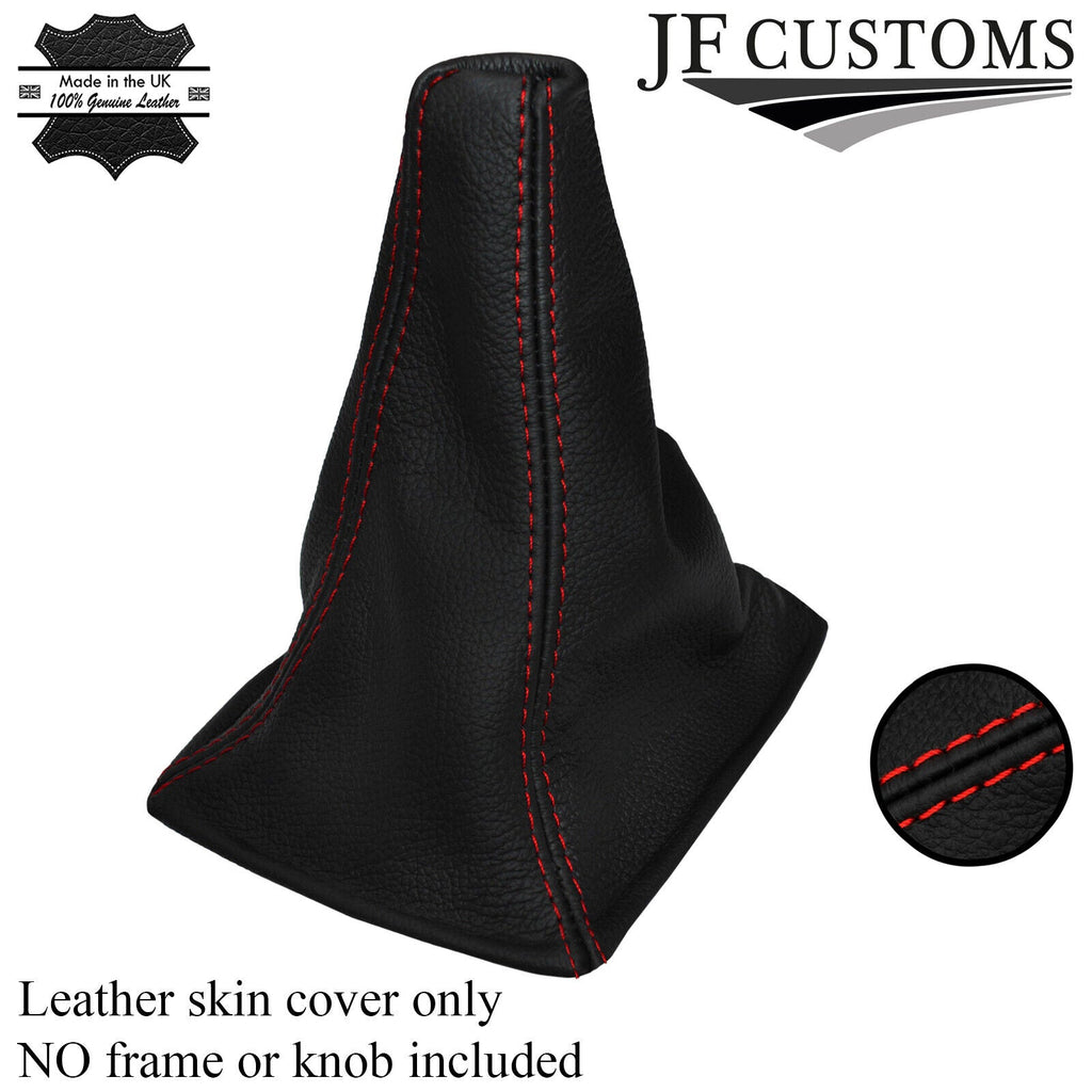 RED STITCHING FITS NISSAN X-TRAIL 2004-2007 GEAR STICK GAITER BLACK LEATHER