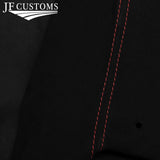 FITS FIAT 500 ABARTH 07-16 DARK RED STITCH SUEDE REAR BOOT TRIM COVER CUSTOM NEW
