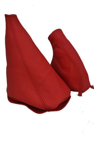 RED LEATHER GEAR + HANDBRAKE SET FITS MINI CLASSIC ROVER COPPER AUSTIN MORRIS
