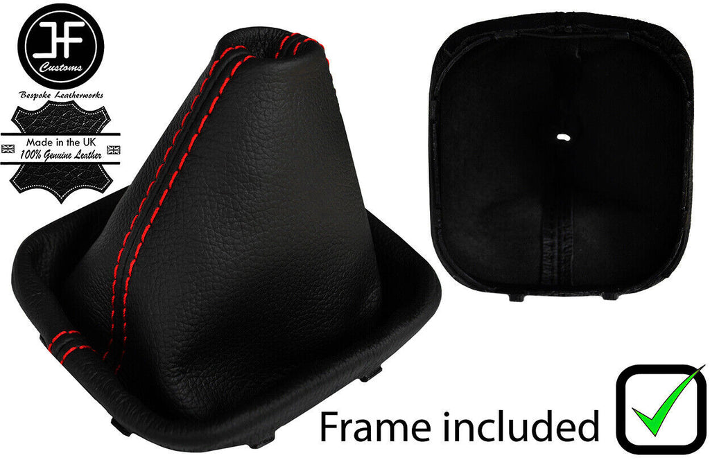 RED STITCH REAL LEATHER MANUAL GEAR + PLASTIC FRAME FOR VW SCIROCCO 08-17
