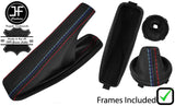 RED & TRI STITCH LEATHER SMG GEAR+HANDBRAKE+PLASTIC FRAME FOR BMW E46 99-05