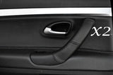 BLACK STITCHING FITS SAAB 9-3 2004-2011 2X LEATHER REAR DOOR HANDLE COVERS