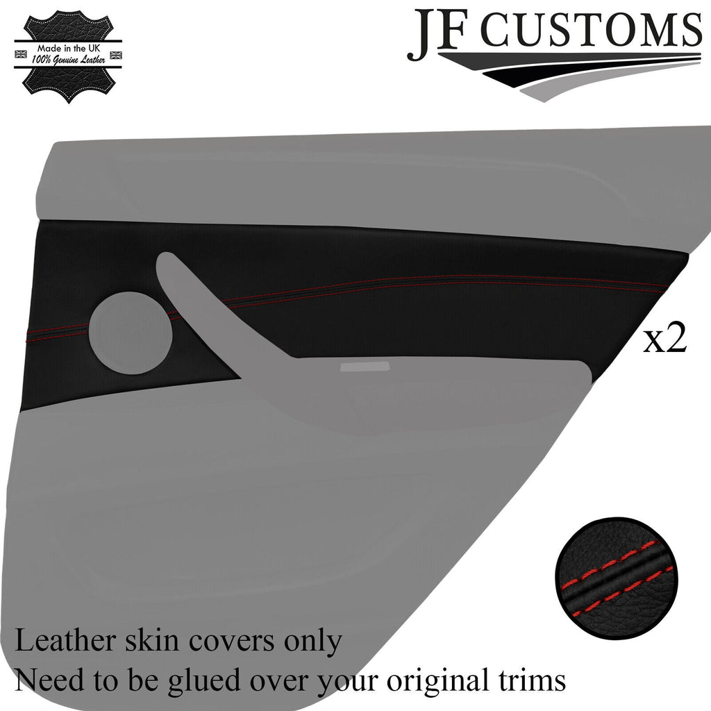 D RED STITCH LEATHER 2X REAR DOOR CARD TRIM COVERS FOR BMW X6 E71 E72 2007-2014