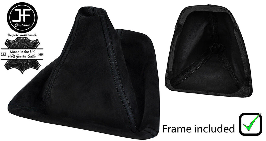BLACK  STITCH MANUAL SUEDE GEAR GAITER+PLASTIC FRAME FOR BMW E90 E91 E92 E93