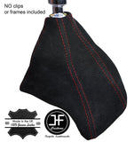 RED STITCHING MANUAL SUEDE GEAR GAITER FITS FORD TRANSIT CUSTOM 2013-2016