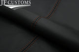 BROWN STITCH TOP-GRAIN LEATHER 2X SUN VISOR COVERS FITS JAGUAR S TYPE 02-08