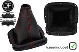 RED STITCH LEATHER MANUAL GEAR GAITER+PLASTIC FRAME FOR TOYOTA CAMRY 91-96