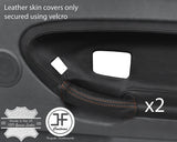 BROWN STITCH 2X FRONT  DOOR HANDLE LEATHER COVERS FITS BMW E36 SALOON TOURING