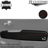 D RED STITCH 2X FRONT DOOR CARD TRIM LEATHER COVERS FITS FIAT 500 16-22 STYLE 2