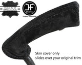 BLACK STITCHING REAL SUEDE HANDBRAKE HANDLE COVER FOR SAAB 93 9-3 2003-2012