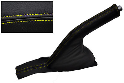YELLOW STITCHING FITS MAZDA 3 2009+ REAL LEATHER HANDBRAKE GAITER COVER
