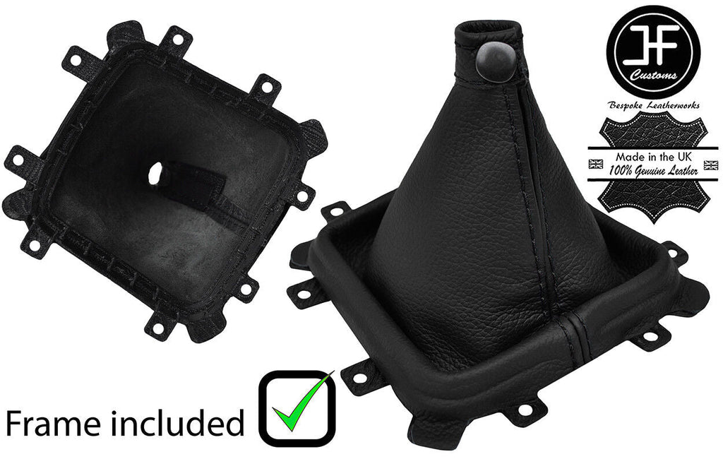 BLACK STITCH LEATHER MANUAL GEAR GAITER+PLASTIC FRAME FITS KIA CEE'D CEED 06-12
