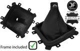 BLACK STITCH LEATHER MANUAL GEAR GAITER+PLASTIC FRAME FITS KIA CEE'D CEED 06-12