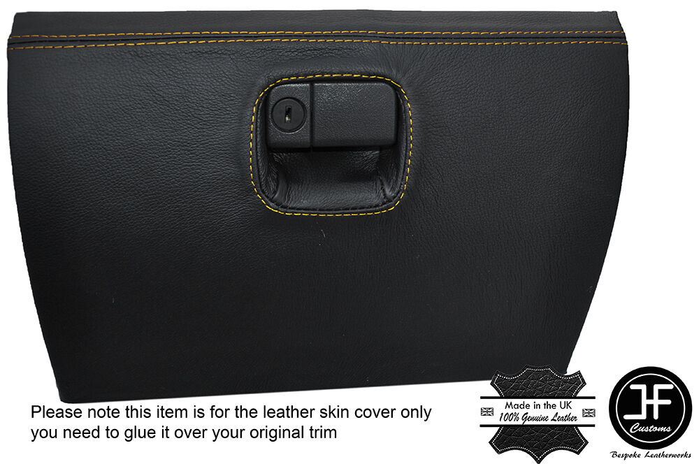 YELLOW  STITCHING GLOVE BOX LEATHER COVER FITS MAZDA MX5 MK2 / 2.5 MIATA 98-05