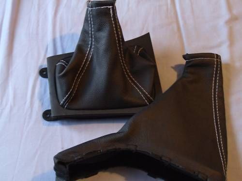 WHITE STITCHING FITS VAUXHALL OPEL CORSA C COMBO GAITERS SET REAL LEATHER 00-06
