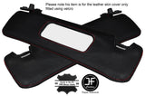RED STITCHING 2X SUN VISORS LEATHER COVERS FITS FIAT BARCHETTA 1995-2005