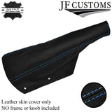BLUE STITCH FITS CLASSIC MINI REAL LEATHER HANDBRAKE GAITER  COVER BOOT