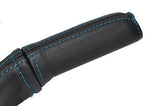 blue stitch FITS VAUXHALL OPEL CORSA C 00-06 LEATHER HANDBRAKE HANDLE COVER