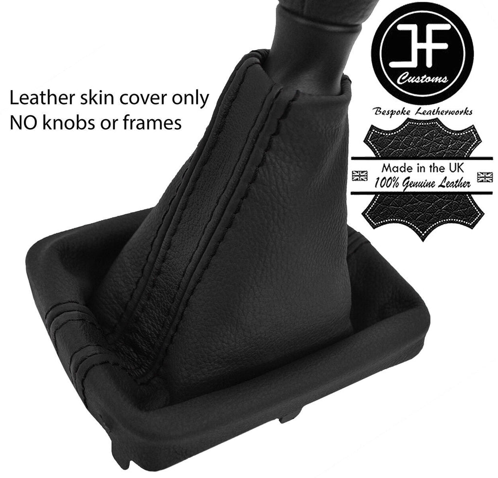 BLACK & BLACK STRIPE TOP GRAIN LEATHER GEAR GAITER FOR PEUGEOT 206 206 CC 98-12