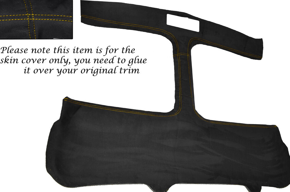 YELLOW  STITCH T BAR TARGA T TOP PU SUEDE SKIN COVER FITS TOYOTA MR2 MK2 89-00