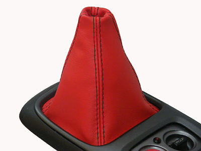 FITS HONDA S2000 RED  LEATHER GEAR GAITER BLACK STITCH CUSTOM NEW MADE IN UK