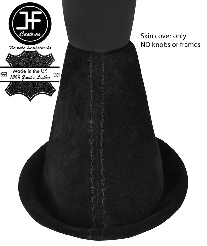 BLACK STITCH REAL SUEDE MANUAL GEAR GAITER FITS SMART FORFOUR 2014-2018