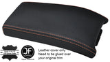 BEIGE STITCH REAL LEATHER ARMREST LID COVER FITS MERCEDES CLK W208 C208 97-00