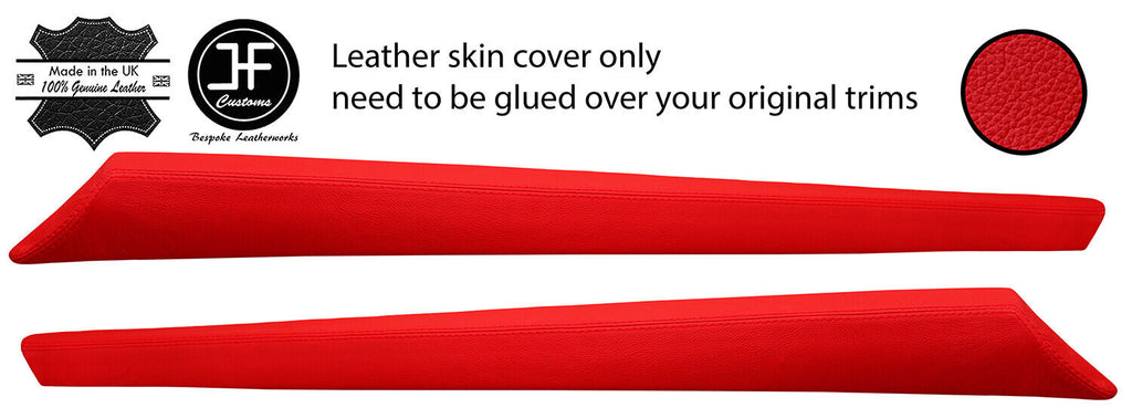 RED 2X TOP DOOR CAPPING REAL LEATHER COVERS FOR PORSCHE 911 SC TARGA 78-83