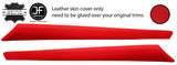RED 2X TOP DOOR CAPPING REAL LEATHER COVERS FOR PORSCHE 911 SC TARGA 78-83