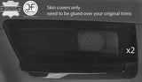 BLACK STITCH 2X REAR DOOR CARD TRIM SUEDE COVER FOR AUDI A3 8P 04-12 3 DOOR