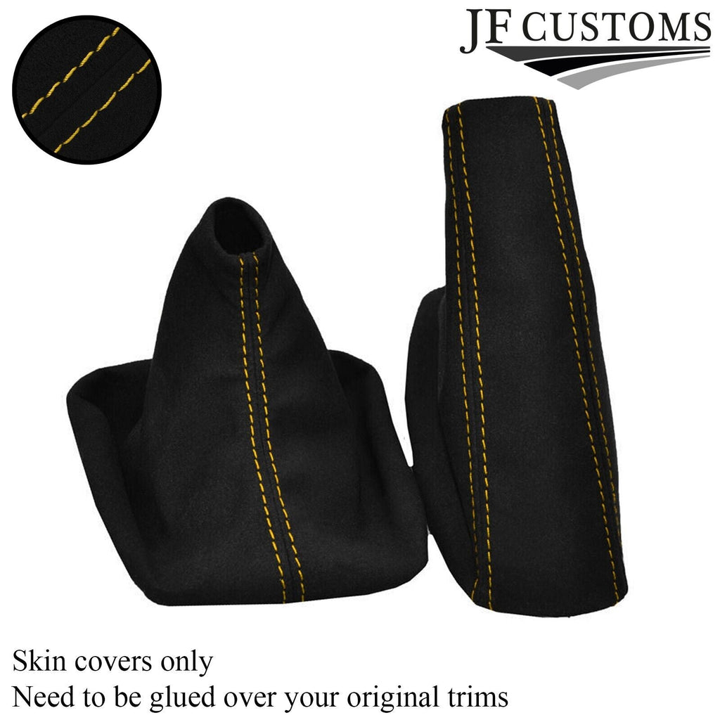 YELLOW  STITCH SUEDE GEAR + HANDBRAKE GAITER FITS BMW 3 SERIES E36 E46 1992-2005