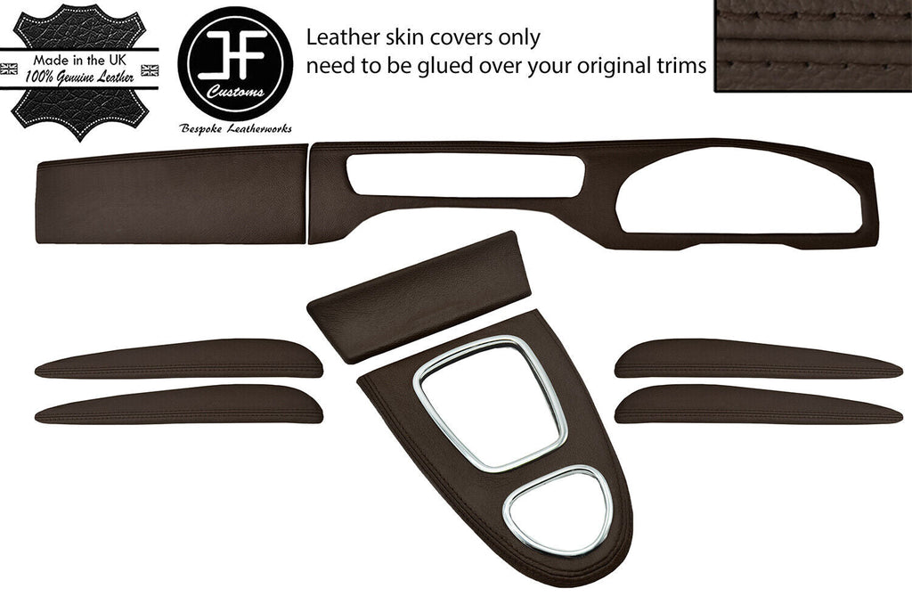 BROWN REAL LEATHER 8 PIECE INTERIOR KIT COVERS FOR JAGUAR S-TYPE 1999-2008