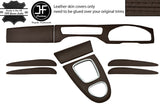 BROWN REAL LEATHER 8 PIECE INTERIOR KIT COVERS FOR JAGUAR S-TYPE 1999-2008