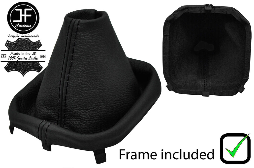 BLACK STITCH LEATHER GEAR GAITER+PLASTIC FRAME FOR RANGE ROVER EVOQUE 11-18